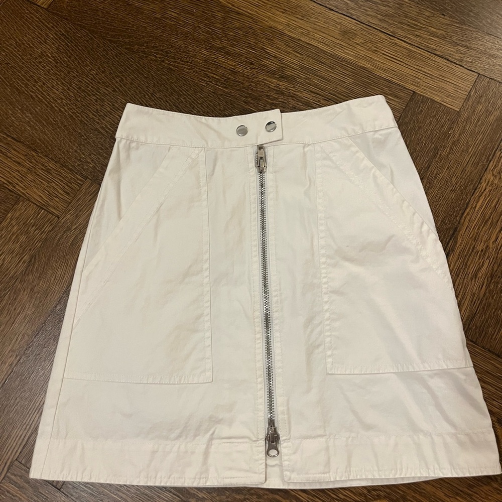 Diane Von Furstenberg Cream Mini Skirt with Zipper